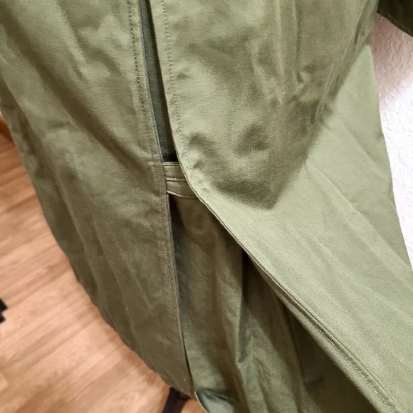 Vtg US Military Overcoat/Trench Coat Double Breasted Size Short S Olive Green - Picture 4 of 14